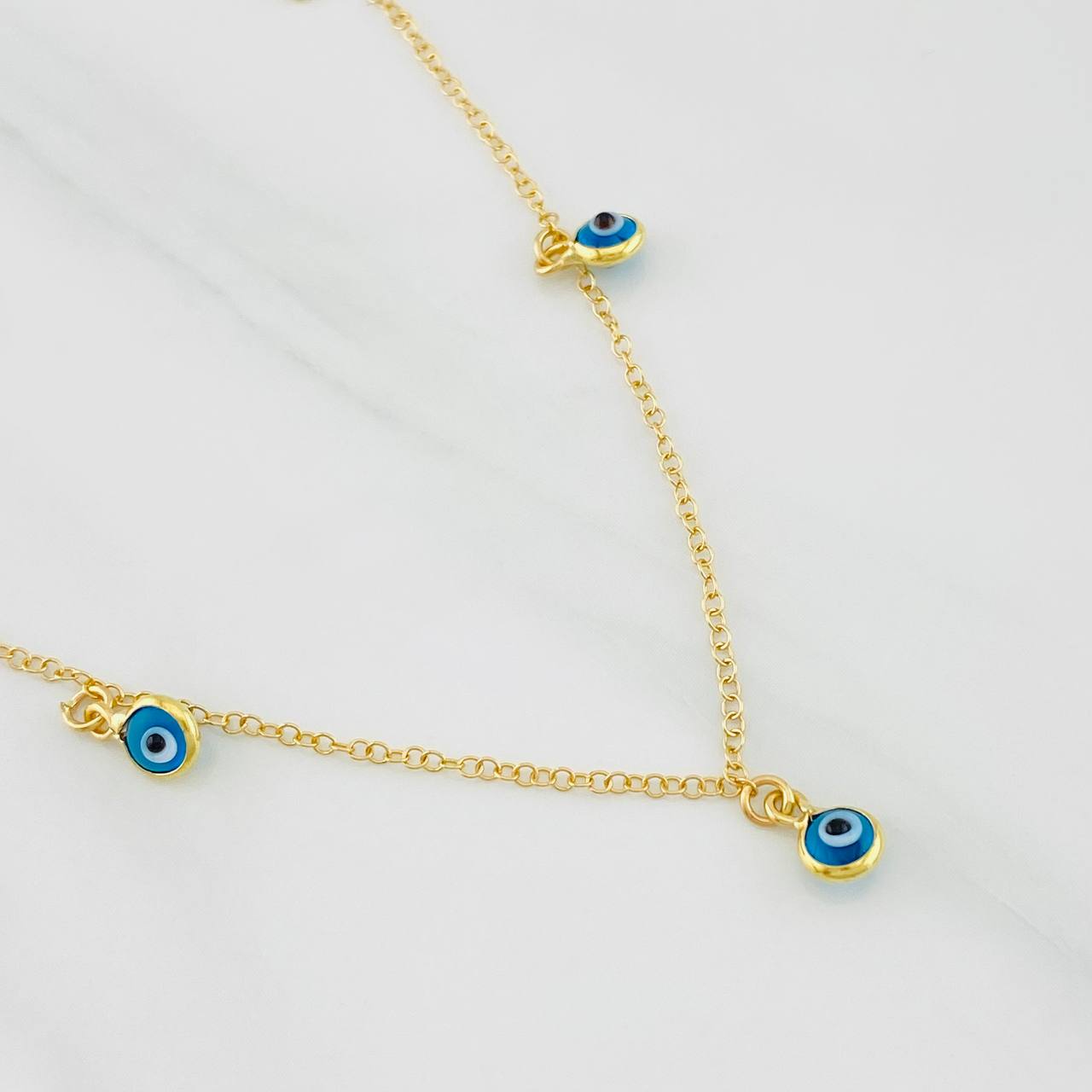 Cadena Aro Seguido Ojos Turcos 2g / 40cm / 1.36mm Oro Amarillo 18K
