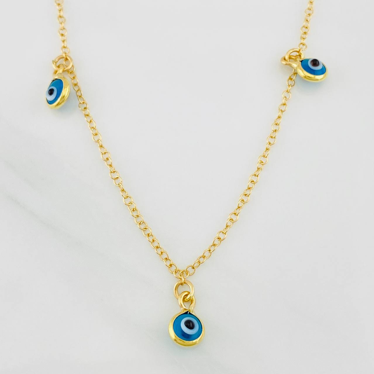 Cadena Aro Seguido Ojos Turcos 2g / 40cm / 1.36mm Oro Amarillo 18K