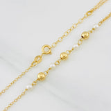 Cadena Aro Seguido Bolas 3g / 45cm / 1.35mm Oro Amarillo 18K