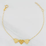 Pulso Modulable Aro Seguido Corazones 1.1g / 18.4cm - 16.4cm / 1.13mm Oro Amarillo 18K