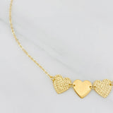 Pulso Modulable Aro Seguido Corazones 1.1g / 18.4cm - 16.4cm / 1.13mm Oro Amarillo 18K