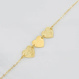 Pulso Modulable Aro Seguido Corazones 1.1g / 18.4cm - 16.5cm / 1.13mm Oro Amarillo 18K