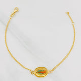 Pulso Modulable Aro Seguido Virgen de Guadalupe 1.8g / 18.1cm - 16.5cm / 0.86mm Oro Amarillo 18K