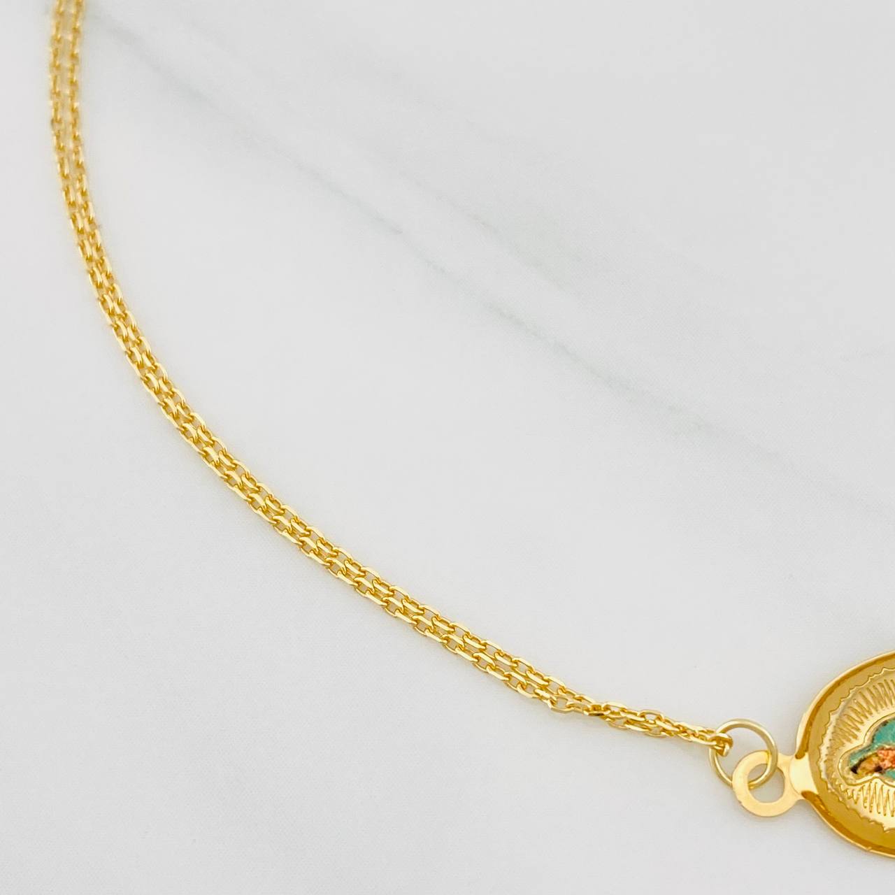 Pulso Modulable Aro Seguido Virgen Guadalupe 1.8g / 18.2cm - 16.7cm / 0.85mm Oro Amarillo 18K