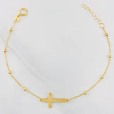 Pulso Modulable Aro Seguido Cruz 1.5g / 18.1cm - 16.3cm / 0.84mm Oro Amarillo 18K