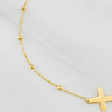 Pulso Modulable Aro Seguido Cruz 1.45g / 18.2cm - 16.3cm / 0.83mm Oro Amarillo 18K