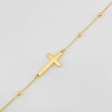 Pulso Modulable Aro Seguido Cruz 1.5g / 18.1cm - 16.3cm / 0.84mm Oro Amarillo 18K
