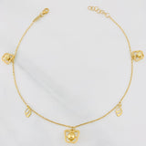 Tobillera Aro Seguido Figuras 2.75g / 24.8cm / 1mm Oro Amarillo 18K