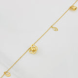 Tobillera Aro Seguido Figuras 2.65g / 24.8cm / 1mm Oro Amarillo 18K