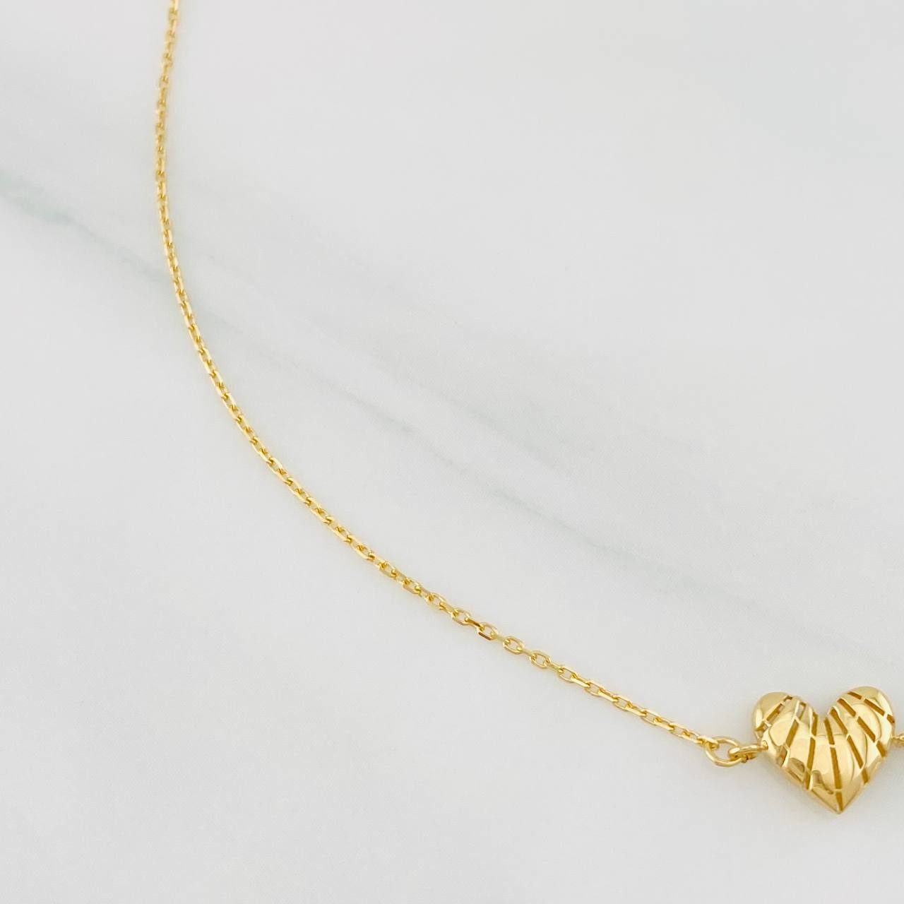 Pulso Modulable Aro Seguido Corazon 0.85g / 18.5cm - 16.4cm / 0.84mm Oro Amarillo 18K