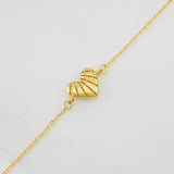 Pulso Modulable Aro Seguido Corazón 0.9g / 18.9cm - 16.7cm / 0.83mm Oro Amarillo 18K