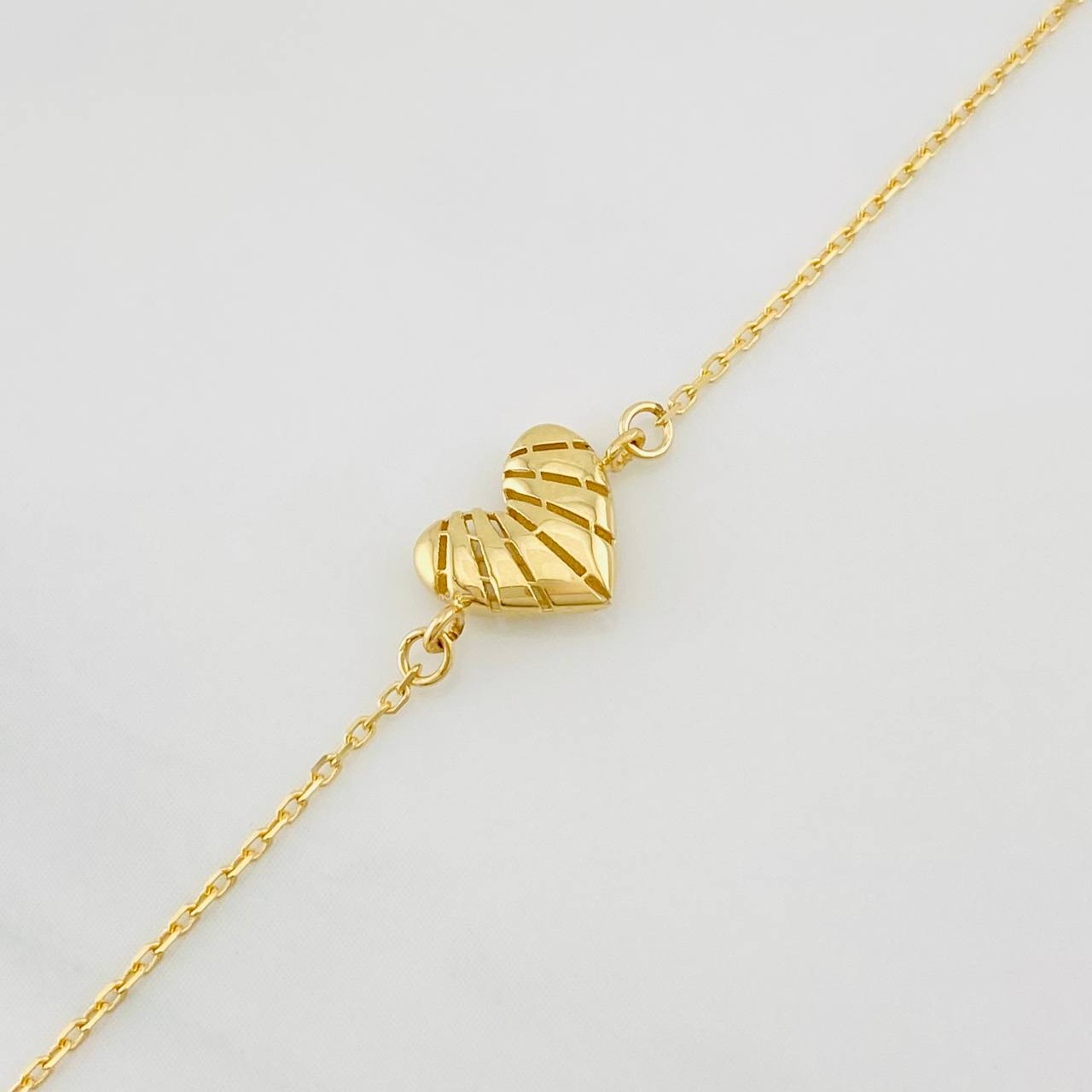 Pulso Modulable Aro Seguido Corazon 0.85g / 18.5cm - 16.4cm / 0.84mm Oro Amarillo 18K
