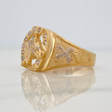Anillo Herradura Caballo 5.45gr / T8 1/2 / Dos Oros Amarillo Blanco 18K
