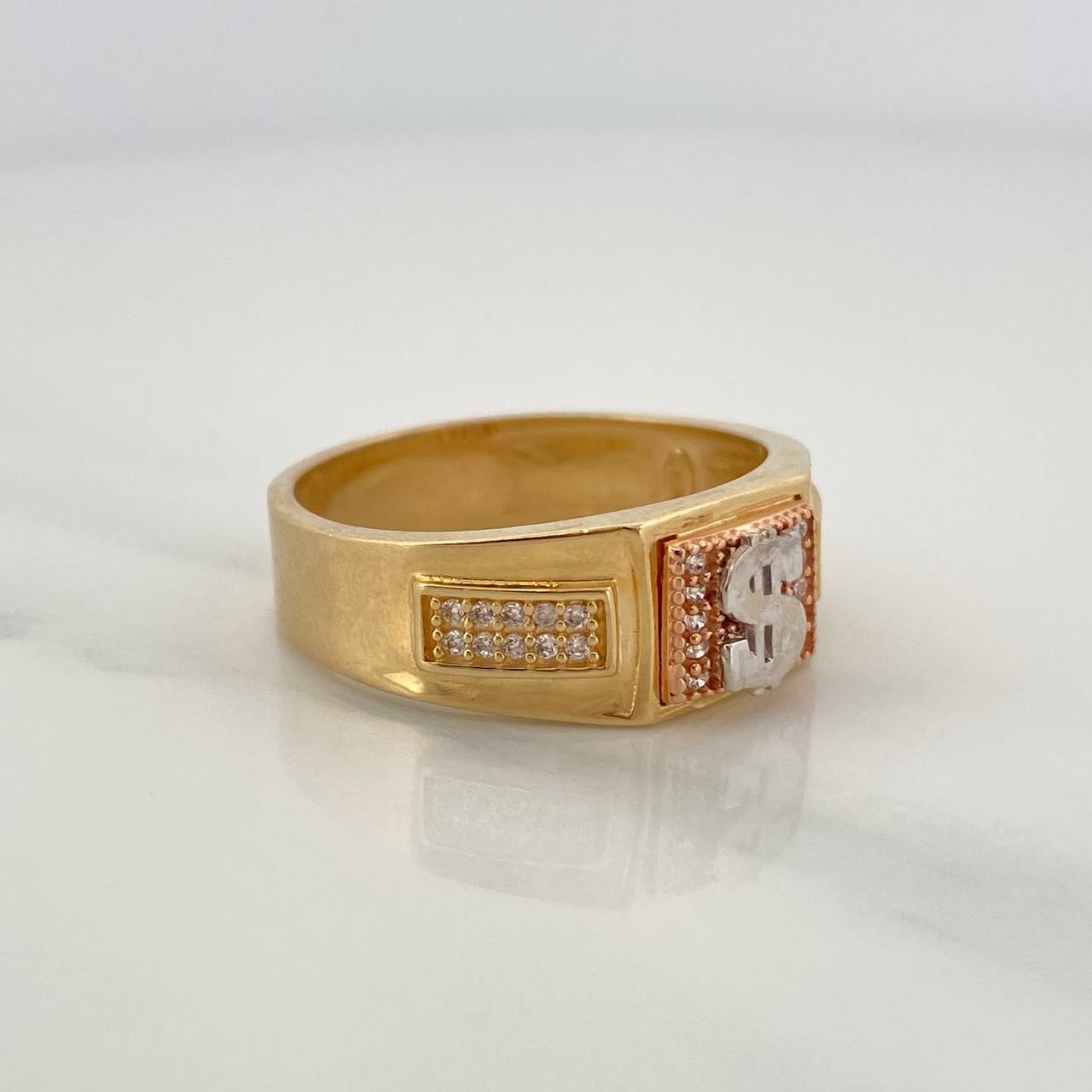 Anillo Signo Peso 6.7gr / T10 / Tres Oros 18K