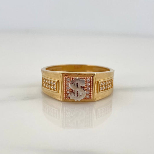 Anillo Signo Peso 6.7gr / T10 / Tres Oros 18K