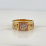 Anillo Signo Peso 6.7gr / T10 / Tres Oros 18K
