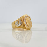 Anillo Sello Herradura 10.8gr / T12 1/4 / Dos Oros Amarillo Blanco 18K