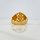 Anillo Sello Herradura 10.8gr / T12 1/4 / Dos Oros Amarillo Blanco 18K