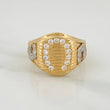 Anillo Sello Herradura 10.8gr / T12 1/4 / Dos Oros Amarillo Blanco 18K