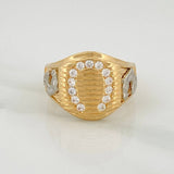 Anillo Sello Herradura 10.8gr / T12 1/4 / Dos Oros Amarillo Blanco 18K