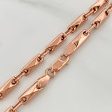 Pulso Rustico Rombo 4.85gr / 21cm / 1.6mm Oro Rosa 18K %