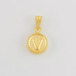 Dije Mate Letra V Bordeado 0.4g / 1.5cm Oro Amarillo 18K