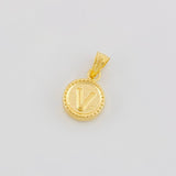 Dije Mate Letra V Bordeado 0.4g / 1.5cm Oro Amarillo 18K