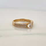 Anillo Solitario Puente 3.2gr / T7 / Oro Amarillo 18K %
