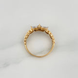Anillo Corona Corazones 2.8gr / T6 3/4 / Dos Oros Amarillo Blanco 18K %