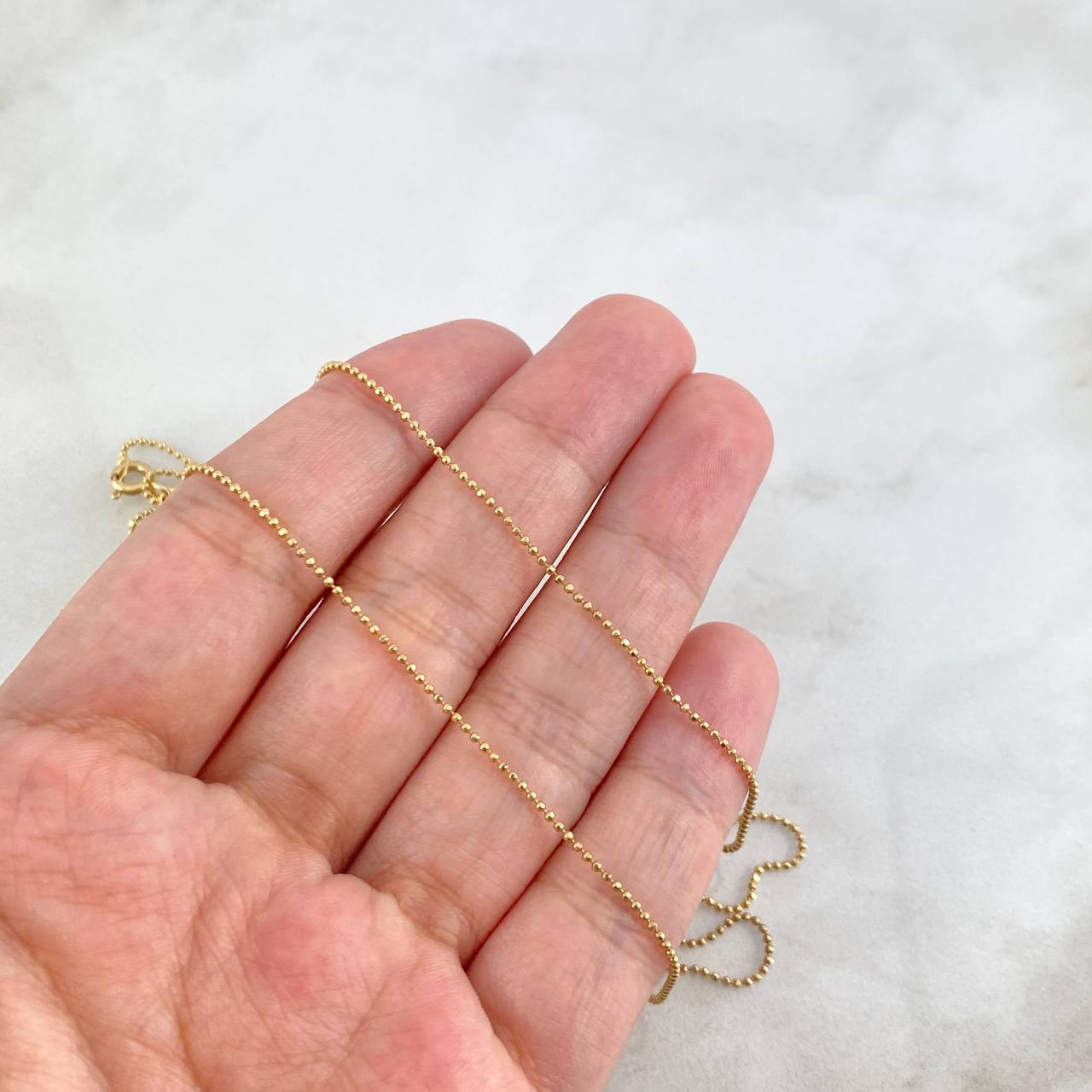 Cadena Militar 2.65gr / 45cm / 1mm Diamantada Oro Amarillo +3