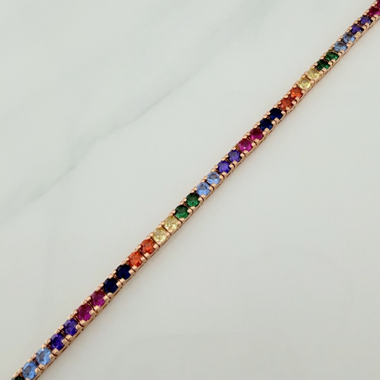 Pulso Tennis 13.25gr / 17.5cm / 3.2mm Oro Rosa 18K