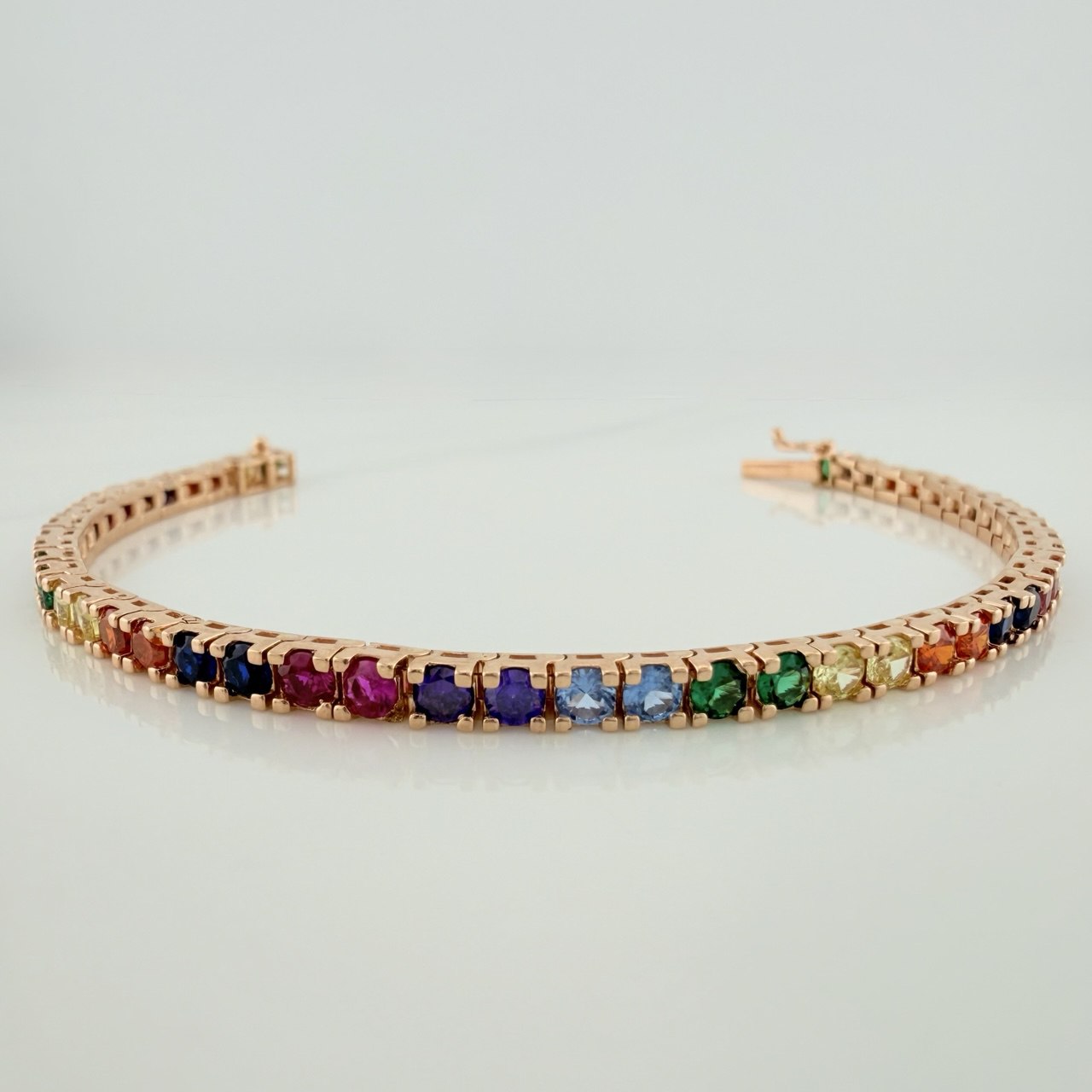 Pulso Tennis 13.25gr / 17.5cm / 3.2mm Oro Rosa 18K