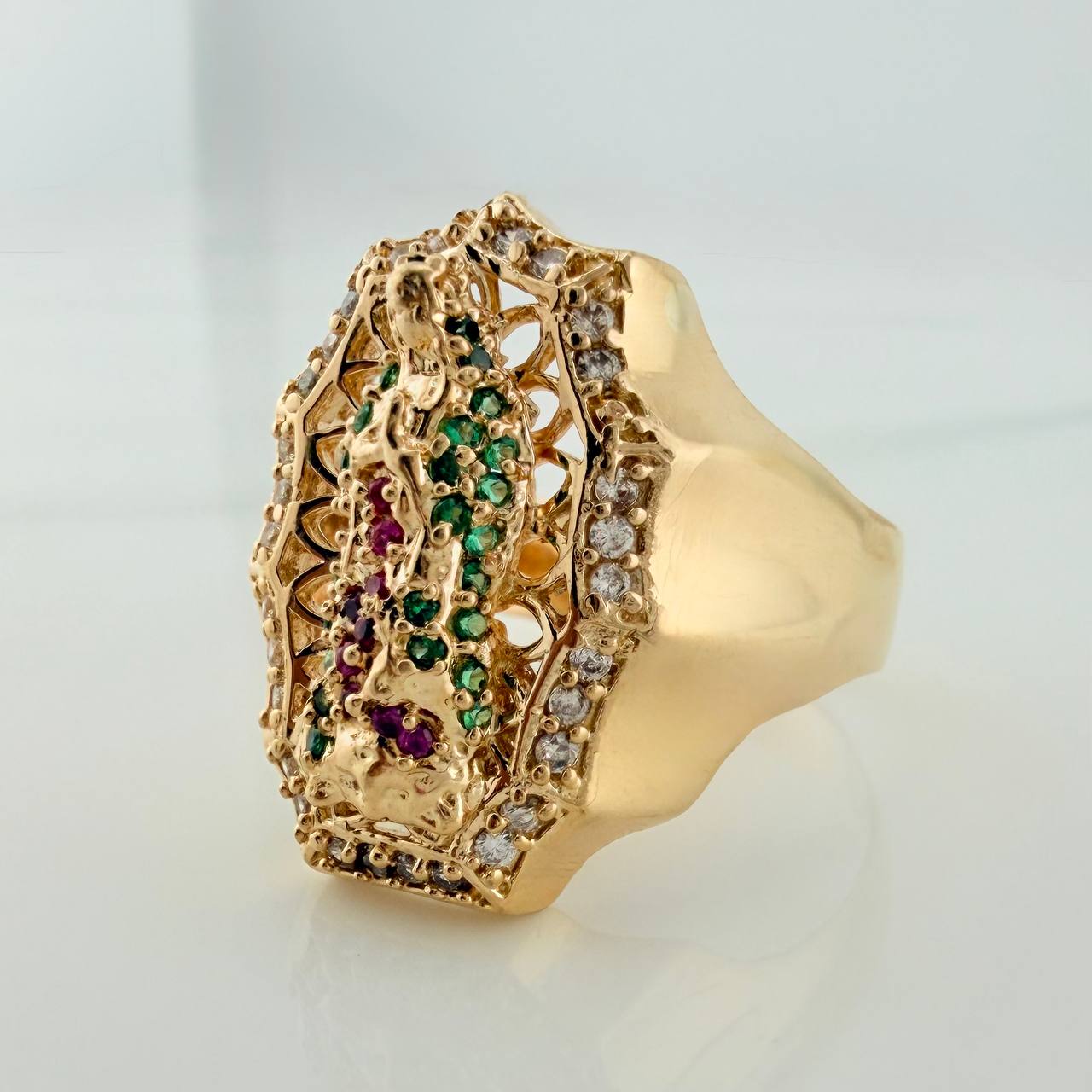Anillo Virgen de Guadalupe 8.8gr / T10 1/4 / Oro Amarillo 18K $