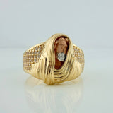 Anillo Rostro De Cristo 8.2gr / T11 1/4 / Tres Oros 18K