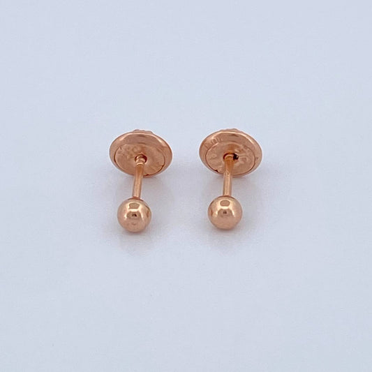 Topos Bola Lisa 0.4gr / 3mm Oro Rosa 18K %
