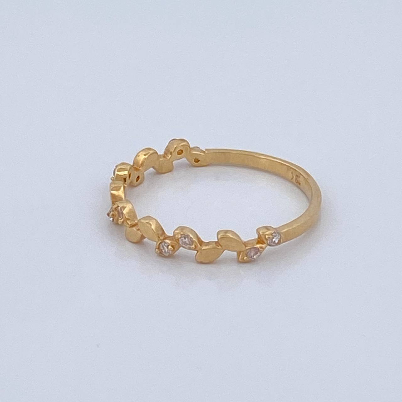 Anillo Churumbela Hojas 1.3gr / T5 3/4 / Oro Amarillo 18K %