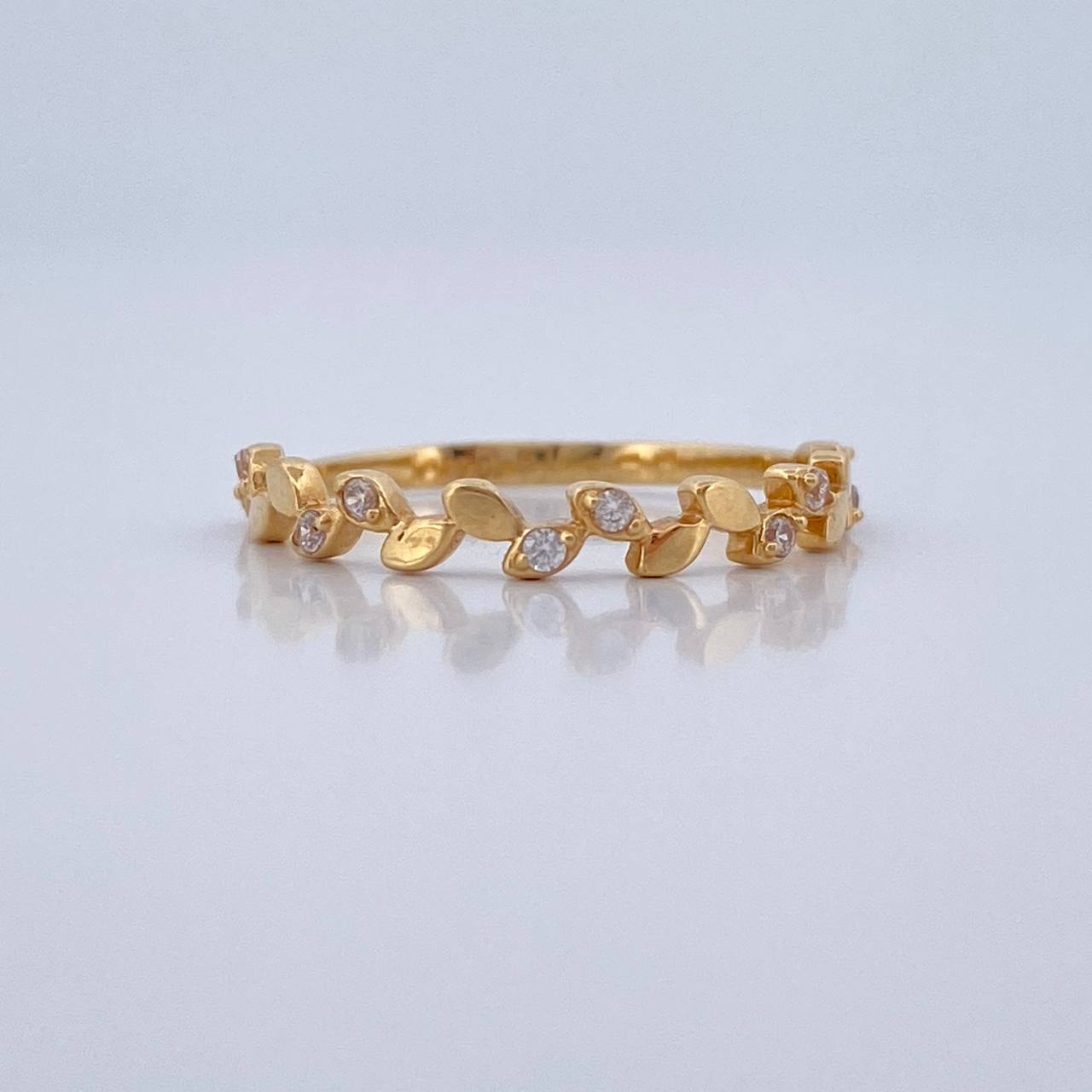 Anillo Churumbela Hojas 1.3gr / T5 3/4 / Oro Amarillo 18K %