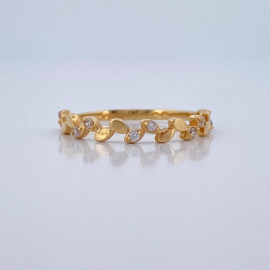 Anillo Churumbela Hojas 1.3gr / T5 3/4 / Oro Amarillo 18K %