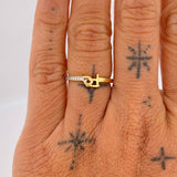 Anillo Fe 1.7gr / T6 1/2 / Dos Oros Amarillo Blanco 18K %