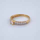 Anillo Churumbela Solitario Bv 2.9gr / T7 1/4 / Dos Oros Amarillo Blanco 18K %