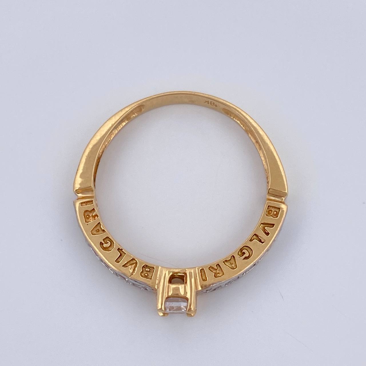 Anillo Churumbela Solitario Bv 2.9gr / T7 1/4 / Dos Oros Amarillo Blanco 18K %