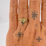 Anillo Mariposa 15s 2.15gr / T7 1/4 / Dos Oros Amarillo Blanco 18K %