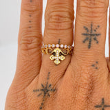 Anillo Cruz Tiara 2.4gr / T6 / Oro Amarillo 18K %