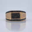 Anillo Sello Rectangular 5.3gr / T10 3/4 / Dos Oros Negro Amarillo 18K %