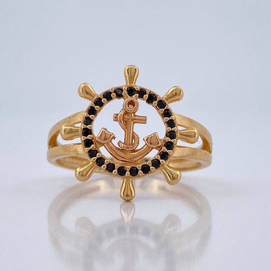 Anillo Ancla Timon 2.75gr / T6 3/4 / Dos Oros Amarillo Rosa 18K %