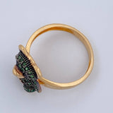 Anillo Oso 3.95gr / T6 3/4 / Dos Oros Negro Amarillo 18K %