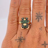 Anillo Oso 3.95gr / T6 3/4 / Dos Oros Negro Amarillo 18K %