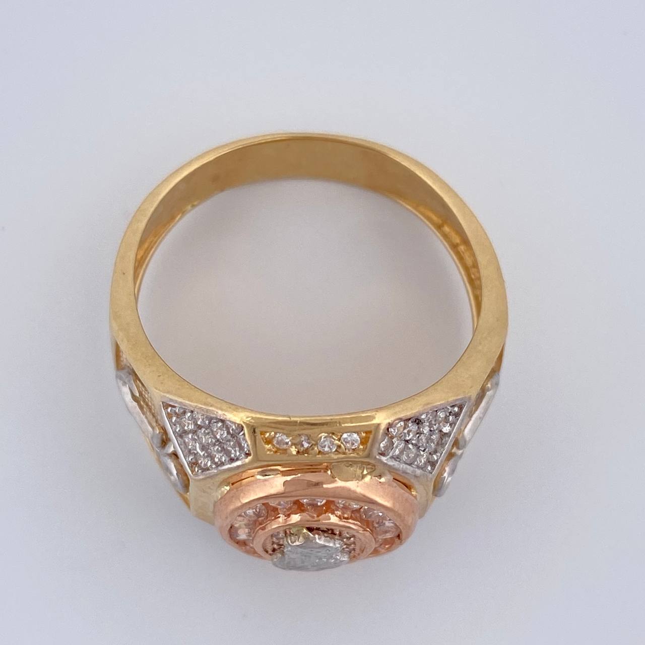 Anillo Anclas Cruz 7.45gr / T10 1/4 / Tres Oros 18K %