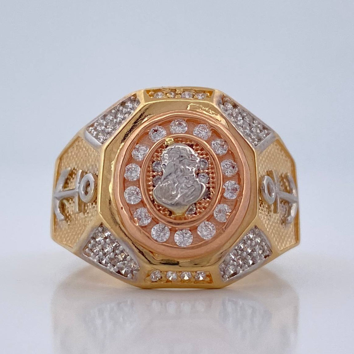 Anillo Anclas Cruz 7.45gr / T10 1/4 / Tres Oros 18K %