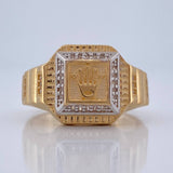 Anillo Corona 6.3gr / T10 / Dos Oros Amarillo Blanco 18K %